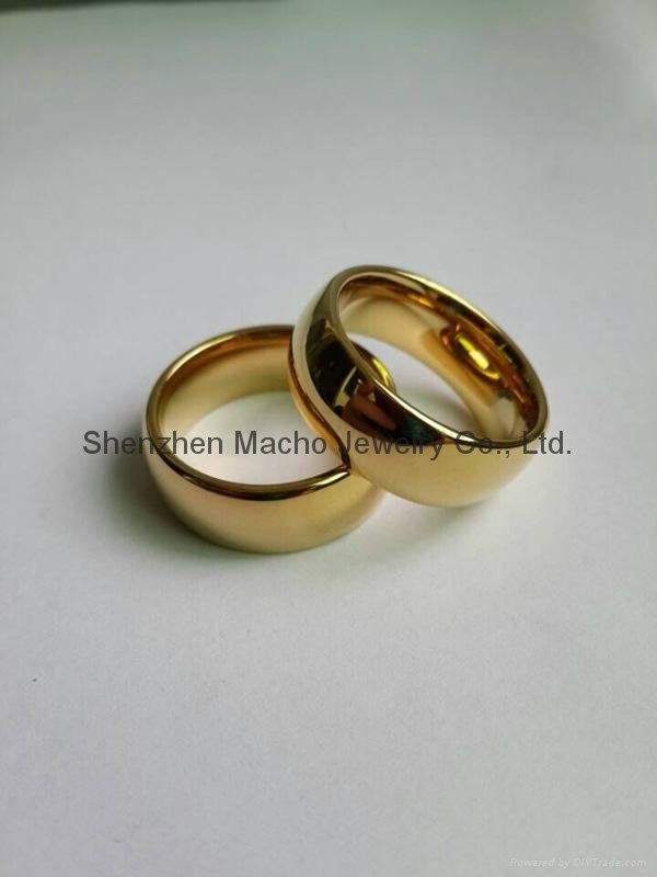 Santos Rose Wood inlay tungsten wedding ring finger ring for sale 2
