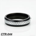 Hot black ring tungsten tungsten carbide finger ring inlay white carbon fiber