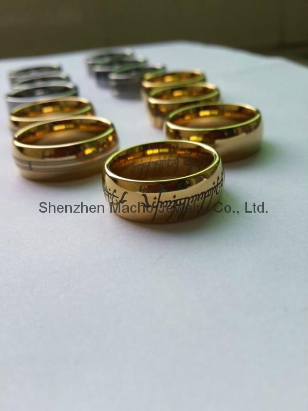 rose gold plating designs tungsten finger ring groove wedding ring 3