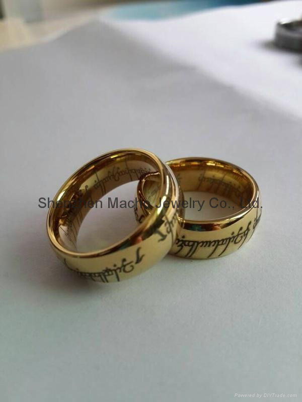 rose gold plating designs tungsten finger ring groove wedding ring 2