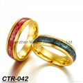 cheap gold plated ring gold tungsten ring ring man with carbon fiber