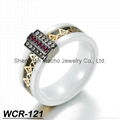 shiny ring white ceramic ring fashion