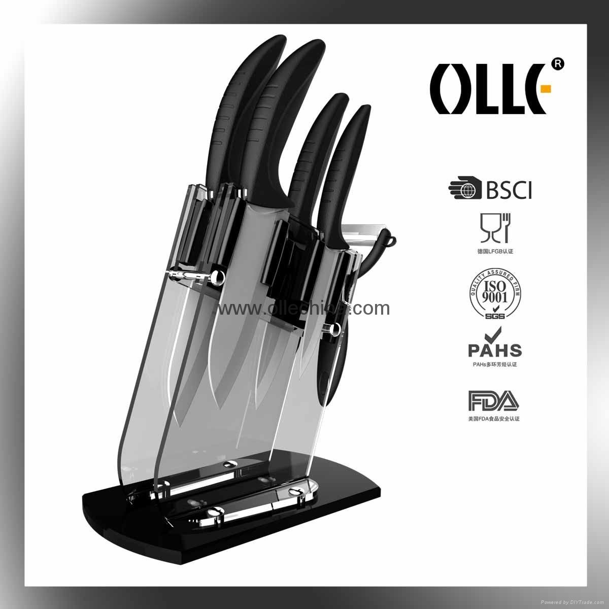 Best Cutlery Ceramic Knife Set with Acrylic Stand   3