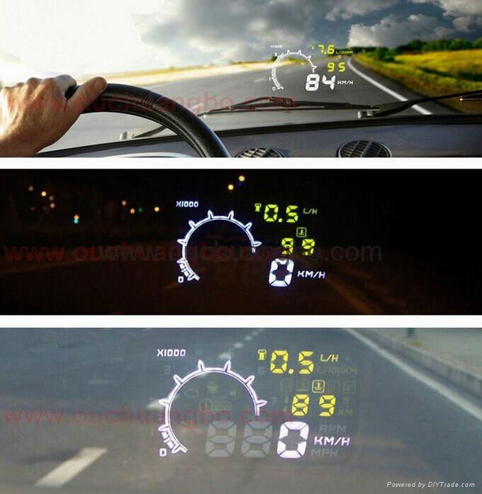  Auto Car HUD Head Up Display Speed Engine Details Showing Vehicle-Mounted  3
