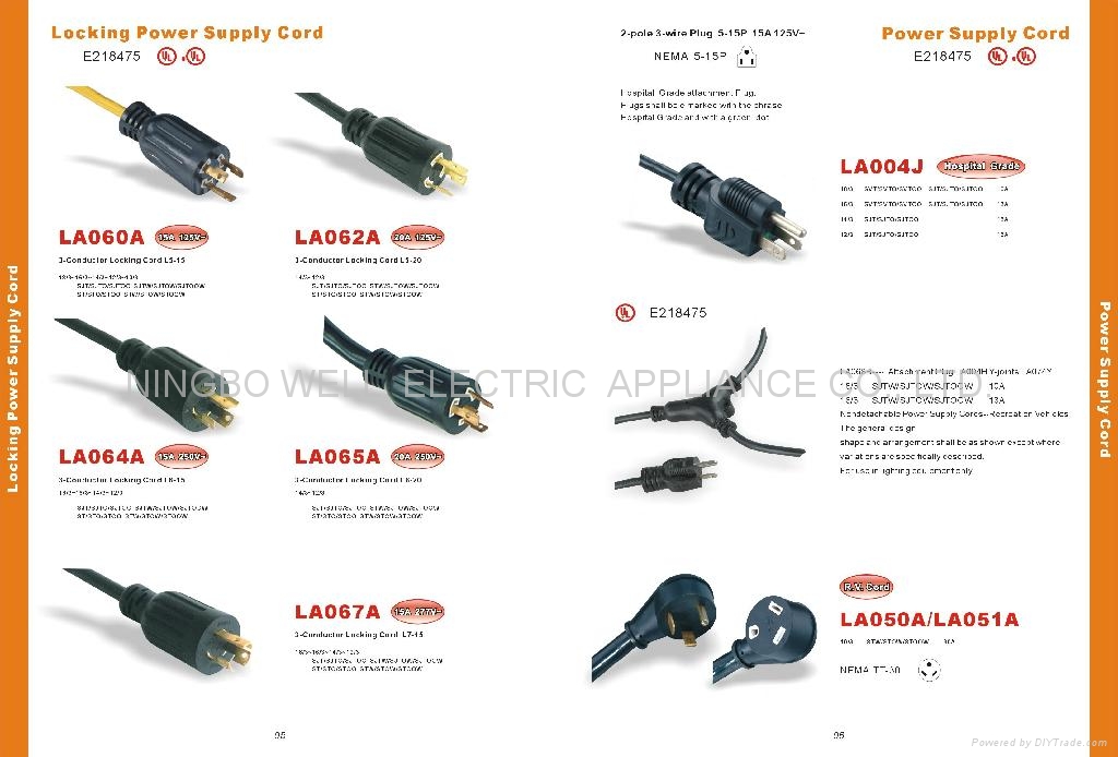 UL NEMA 10-30P/10-50P/14-30P/14-50P Rang & Dryer Cords ... l5 30 wiring diagram 