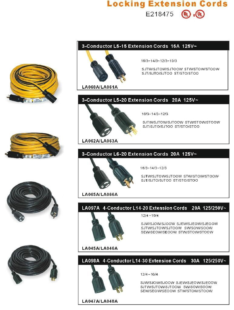 NEMA L14-20P Locking Power Supply Cord 3