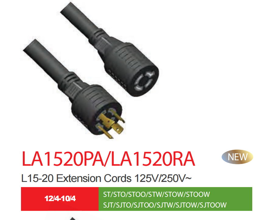 NEMA L15-20P America Twist locking Power cord