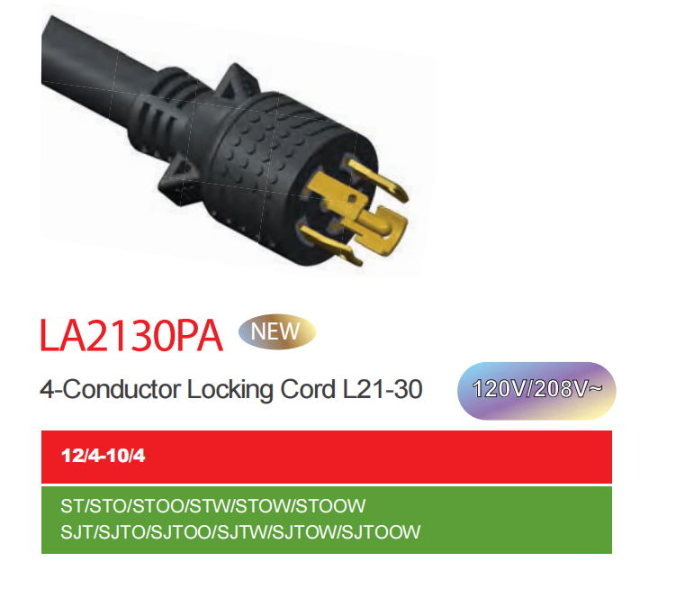 NEMA L21-30P America Twist locking Power cord 2