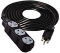 NEMA 6-15P & 6-15R 3-outlet Extension