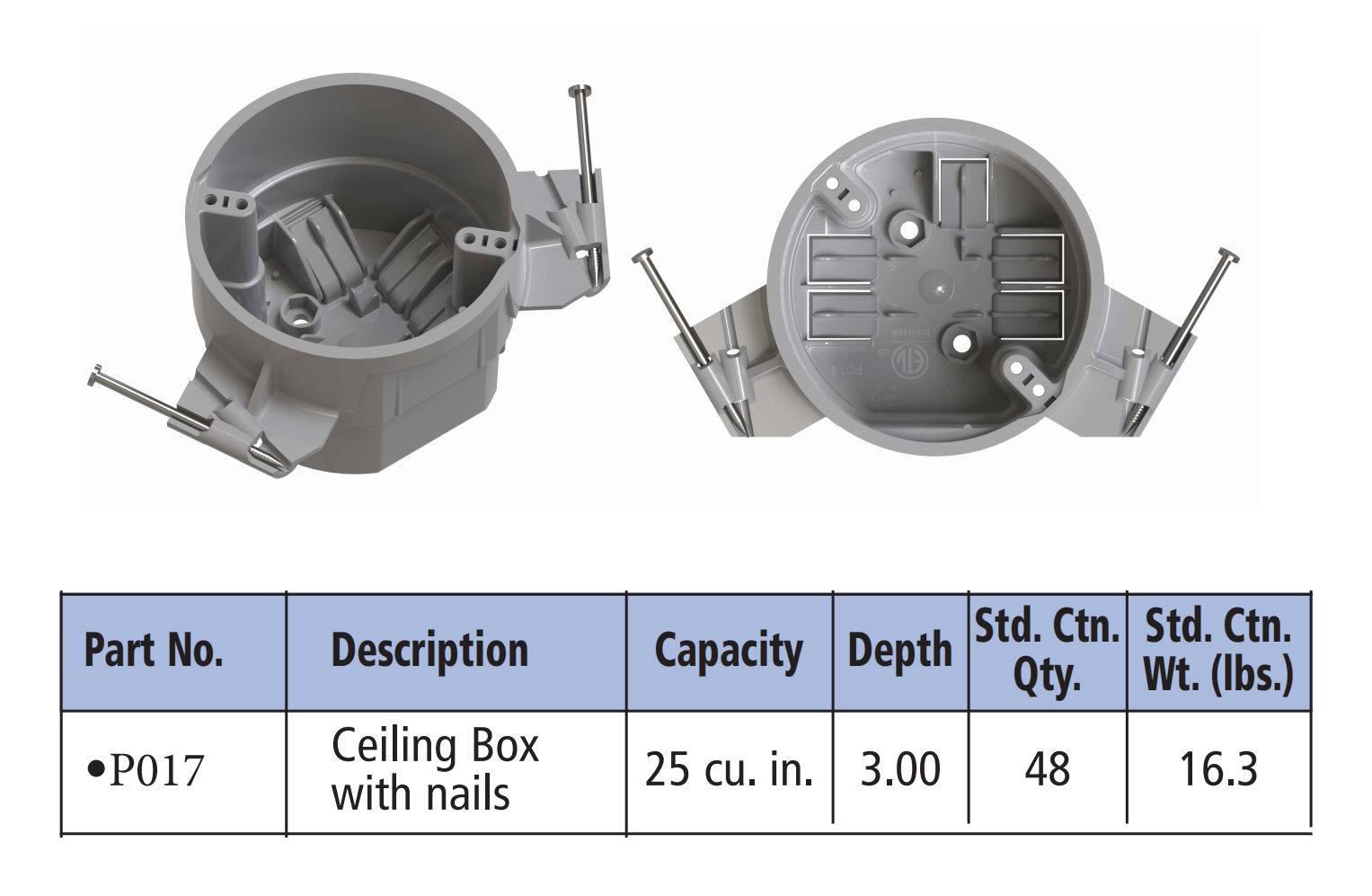 1-GANG PVC BOX- 24.5 CU. IN 2