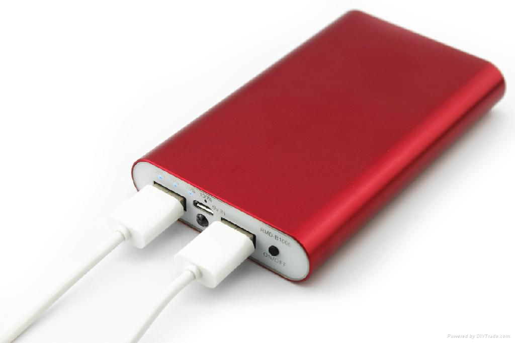 Dual USB power bank 10200mah for iPhone iPad mobile phone tablet pc 