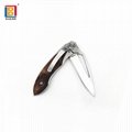 Wooden handle portable folding pocket knife