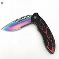 Stainless Steel Hunting Knife,the colored titanium platting blade