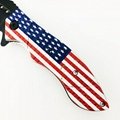 USA Flag handle Survival tool stainless steel folding knife