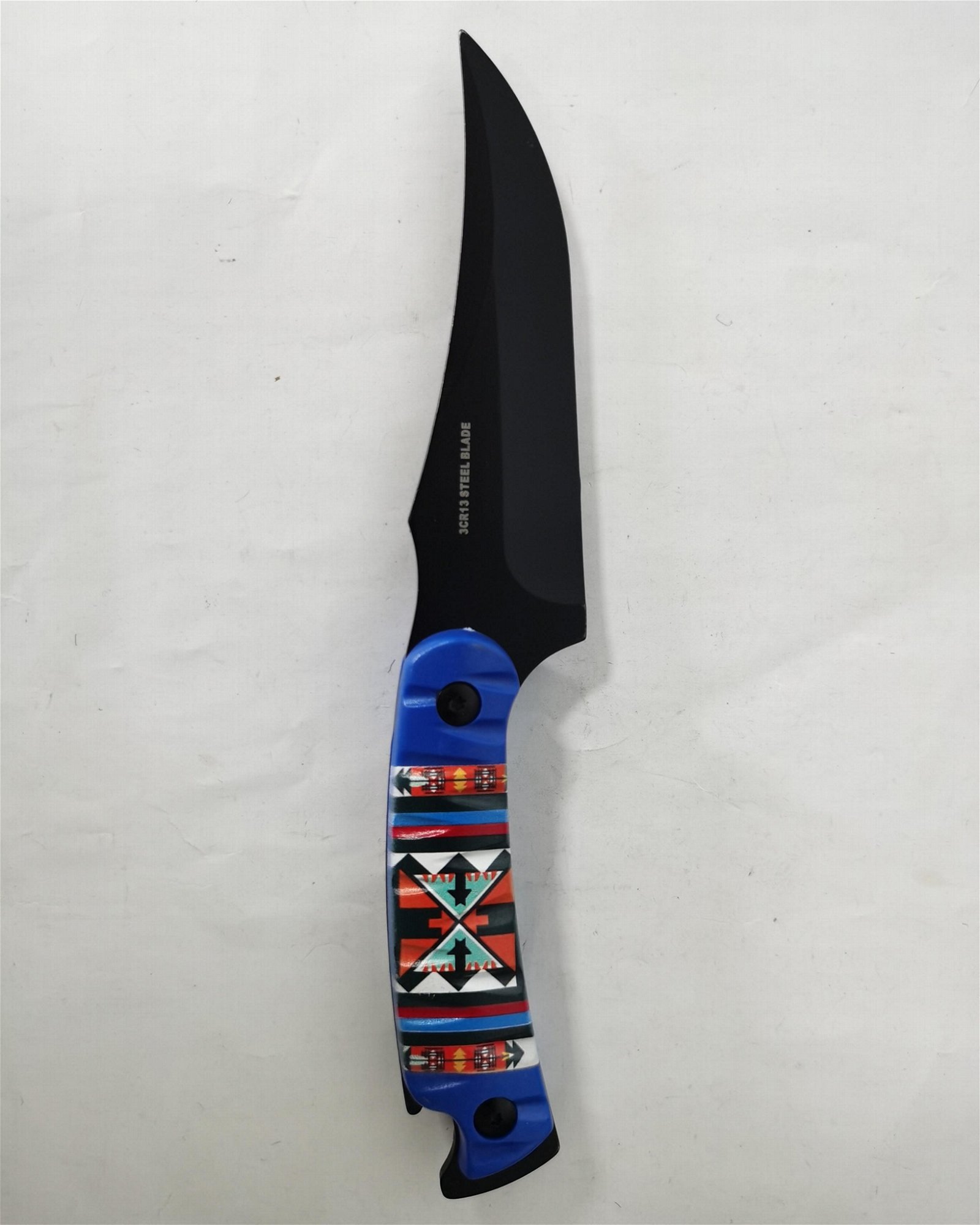 Stainless steel folding hunting  knife with customized handle pattern 2