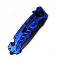 Aluminum handle Camping Survival Foldable Knife with Glass cutter