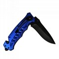 Aluminum handle Camping Survival Foldable Knife with Glass cutter 5