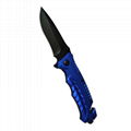 Aluminum handle Camping Survival Foldable Knife with Glass cutter