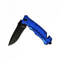 Aluminum handle Camping Survival Foldable Knife with Glass cutter