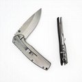 Stainless steel folding Knife with belt clip