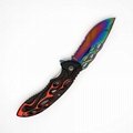 Stainless Steel Hunting Knife,the colored titanium platting blade