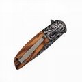 Stainless Steel Survival Foldable Hunting Knife with 3D printing handle 2
