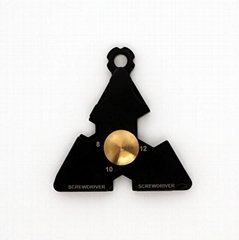 促销礼品黑色金属钥匙扣户外EDC工具