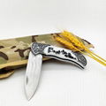 Folding Army Hunting Survival Knife with maple handle