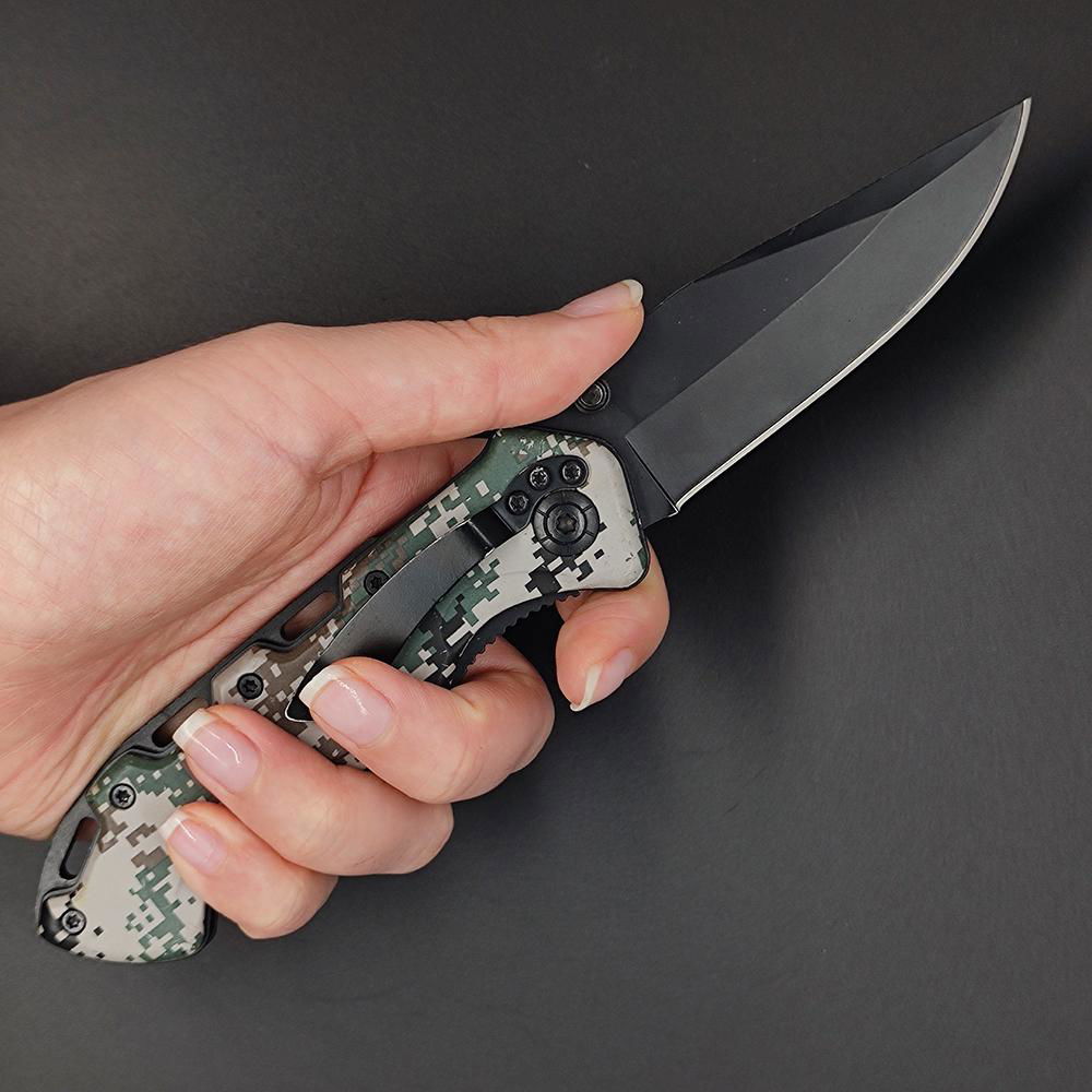 Camouflage EDC Knife with Pocket Clip for Men Women 5