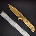 Titanium coating survival hunting combat camping folding blade knife 6