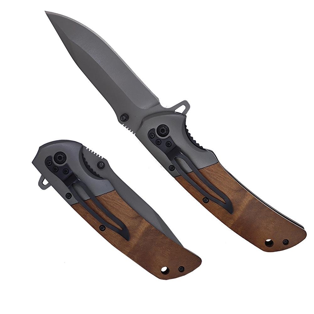 Olive Wooden Handle Folding Knife Pocket Knife Knives 2