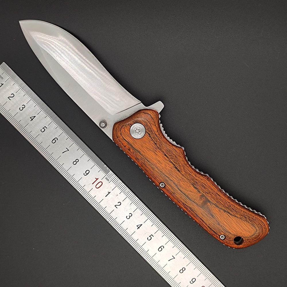 folding knife camping knife steel blade wood handle knife 5