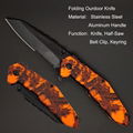 Orange cool black blade camping self defence knifes