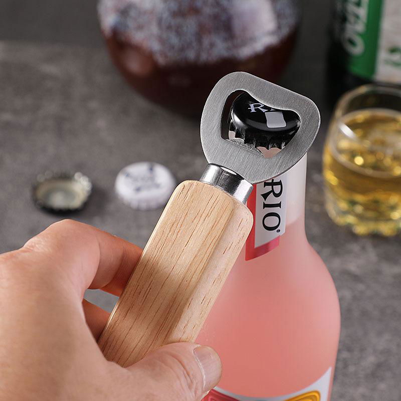 wholesale bottle opener bulk woodencustom logo stainless steel beer opener 3