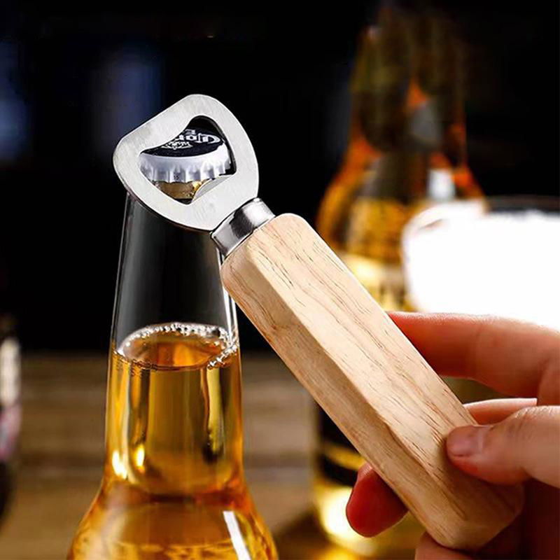 wholesale bottle opener bulk woodencustom logo stainless steel beer opener 4