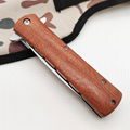  wood handle survival stainless steel pocket knife with clip for gifts