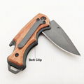 Small Gift promotion wood knife with opener, belt clip