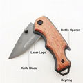 Small Gift promotion wood knife with opener, belt clip