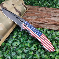 USA flag Tactical Survival Outdoor Folding Pocket Knife