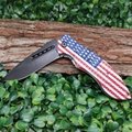 USA flag Tactical Survival Outdoor Folding Pocket Knife