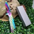 rainbow OEM stainless steel titanium hunting folding knife