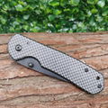  Carbon Fiber Handle Folding Knives with Clip for Outdoor Survival 