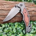 Multi functional custom wooden EDC hunting tactical titanium knife 3