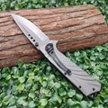 Hunting camping folding blade outdoor survival knife