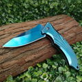 Blue Camping Tool 3Cr13 Blade Tactical Survival Hunting Knife 