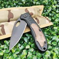 Stainless Steel Cool Black Pocket Knife EDC Folding Blade Knife 4
