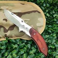 Gifts for Men Rose wood handle knife survival pocket outdoor defense knife