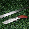 Gifts for Men Rose wood handle knife survival pocket outdoor defense knife 9
