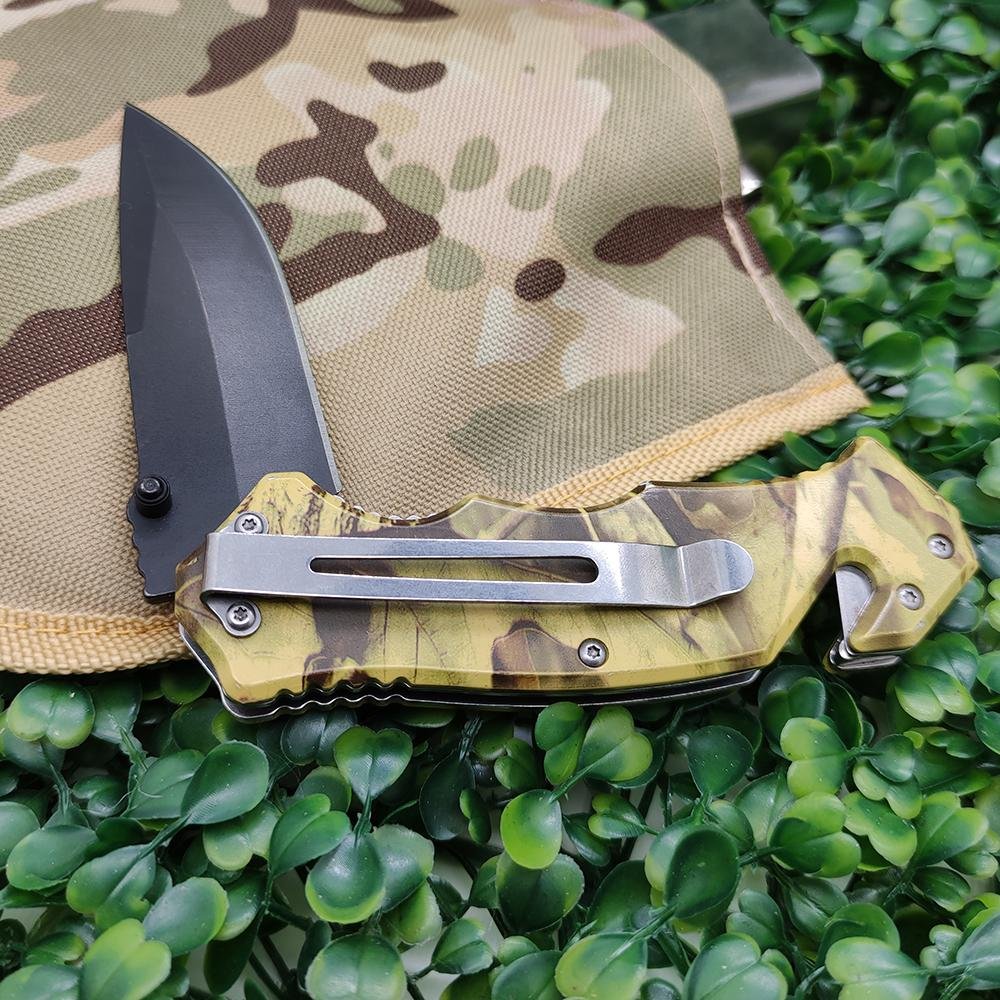 Survival Pocket Knife with Glass Custom Logo Aluminum Stainless Steel 4