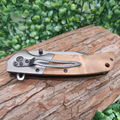 橄欖木柄野營多功能折疊刀高檔高硬度木柄刀 2